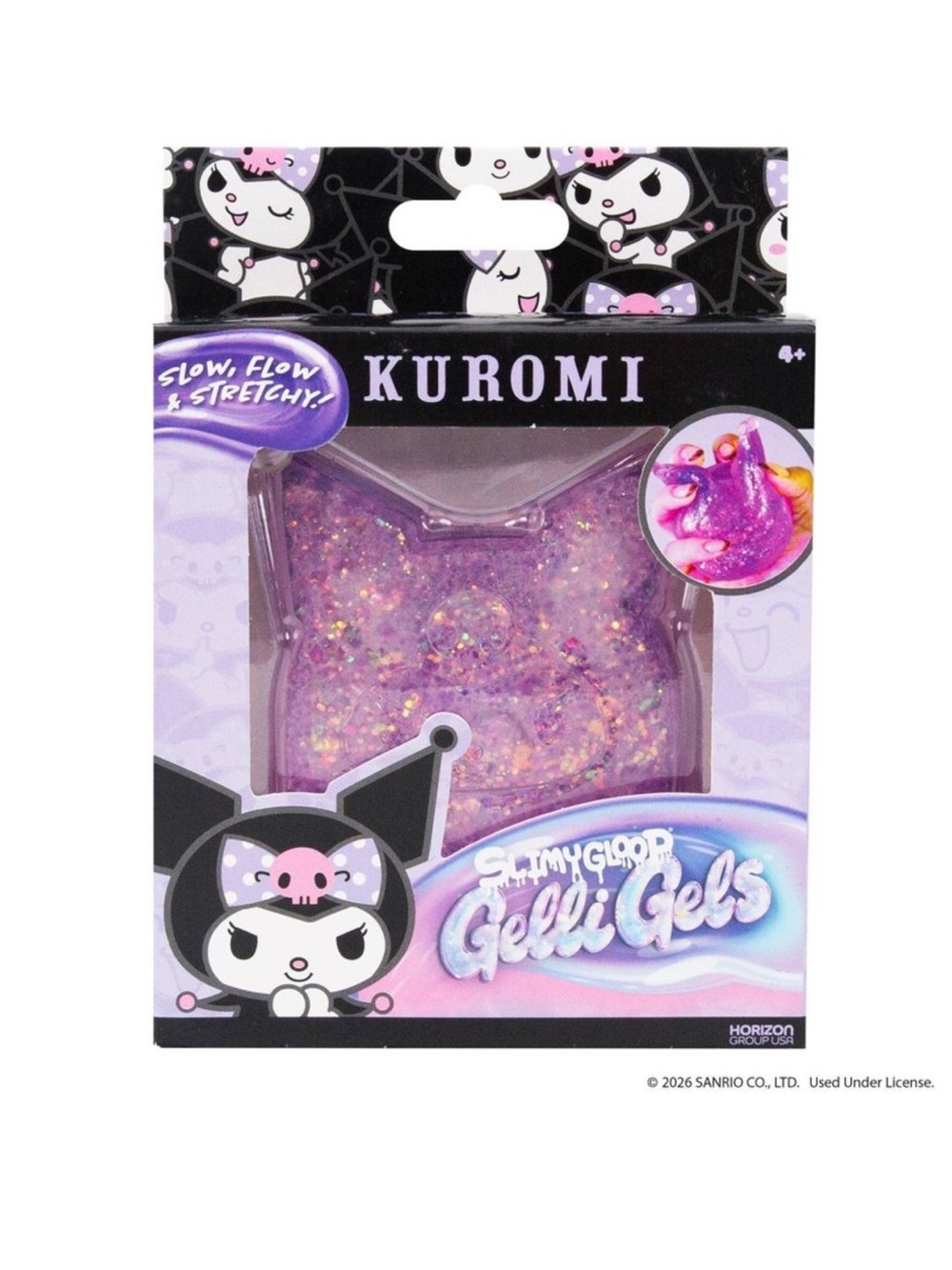 Kuromi Slimy Gelli Gels Glitter Purple Fidget Squishy Toy